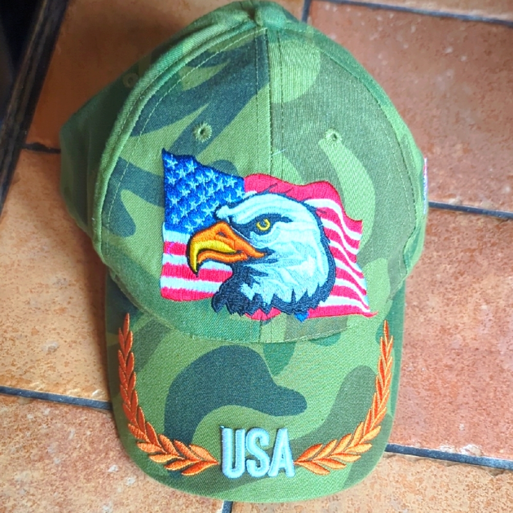 Camouflage USA Eagle Cap Vintage 1990s